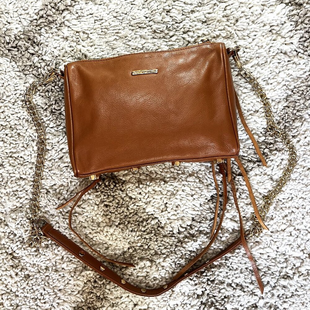 Rebecca Minkoff Tan Leather Crossbody Bag Boho Chic